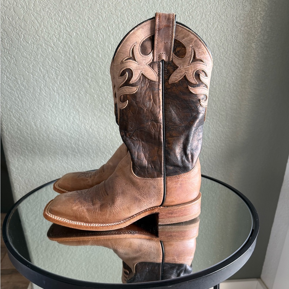 Metallic square toed Justin boots